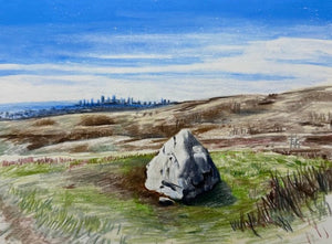 Glacier Erratic: Big Rock in early spring at Nosehill Park