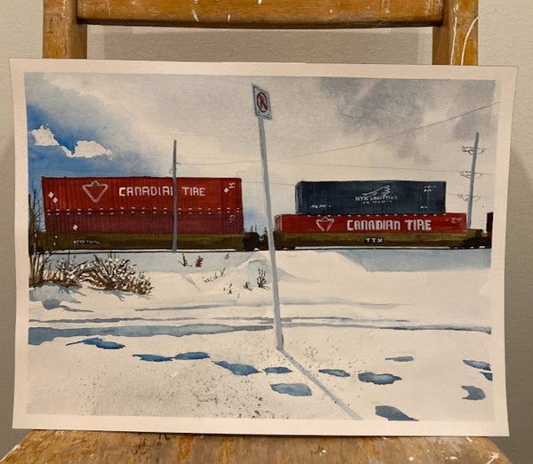 Container train just west of Inglewood